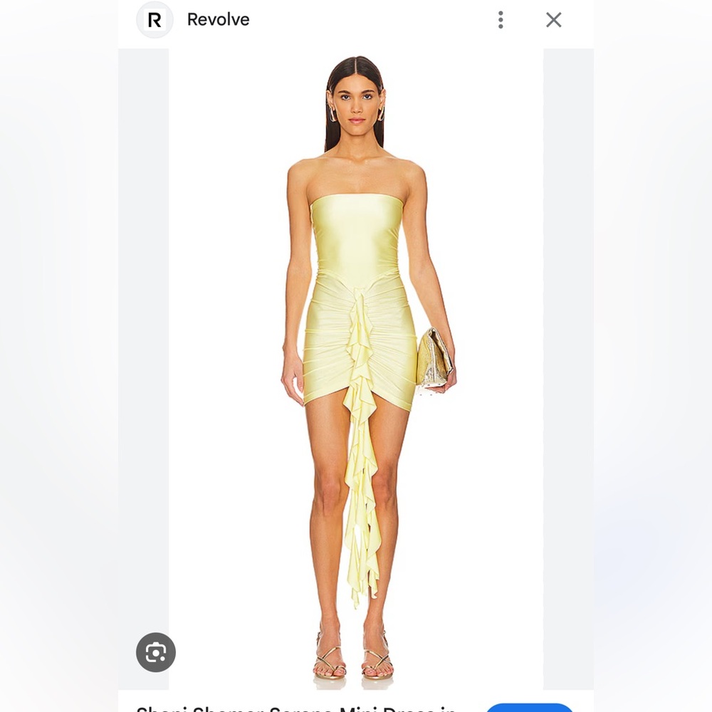 Revolve Yellow Strapless Mini Dress Shani Shemr Serena mini dress